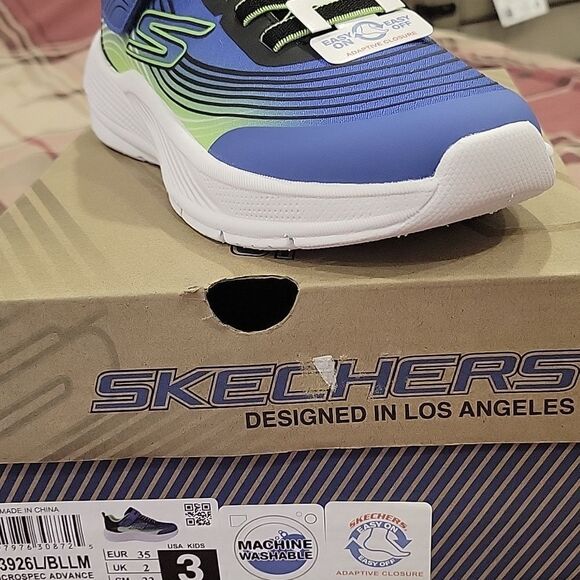 Skechers Kids Blue and Green Athletic Shoes - Picture 6 of 6